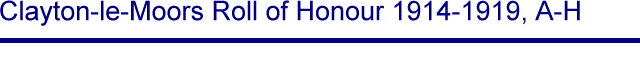 Title - Clayton-le-Moors Roll of Honour 1914-1919, A-H