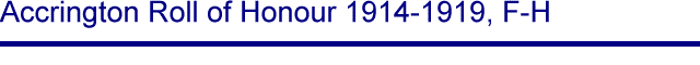 Title - Accrington Roll of Honour 1914-1919, F-H