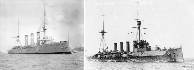 HMS Cumberland and HMS Achilles