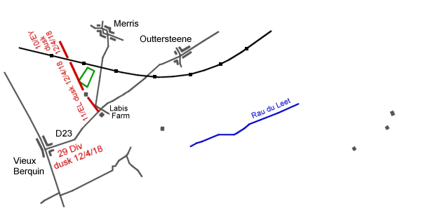 Situation at dusk on 12th April 1918, 15k