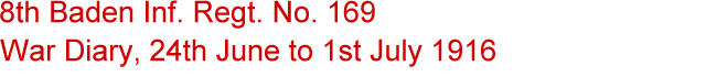 Title - War Diary of the 8th Baden Inf. Regt. No. 169